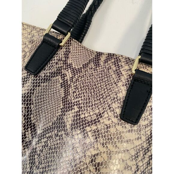 Margot Genuine Leather Snakeskin Pattern Large Tote bag